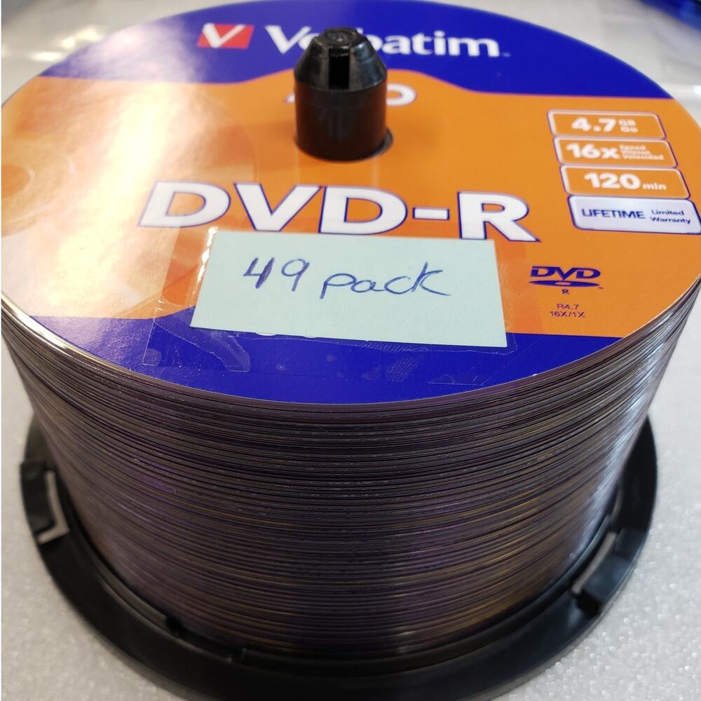 VERBATIM AZO DVD-R 16X 4.7GB Branded Logo 49 pack Spindle 95101